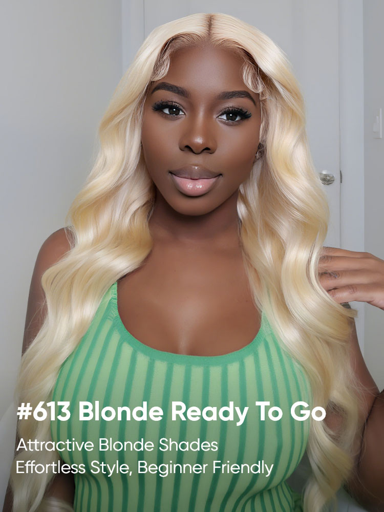 613 blonde body wave ready to go wig