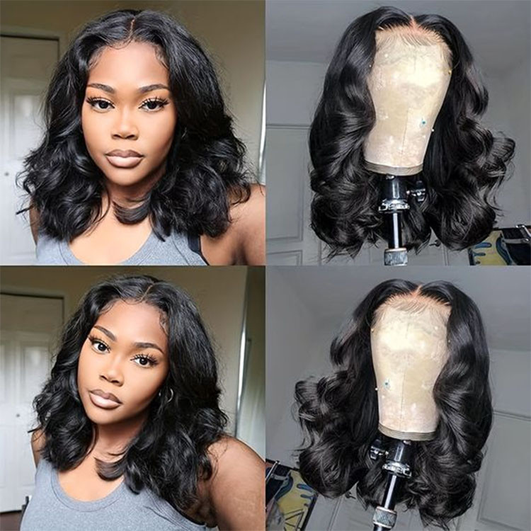 short body wave closure wig