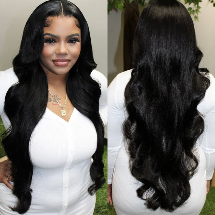 body wave closure wig