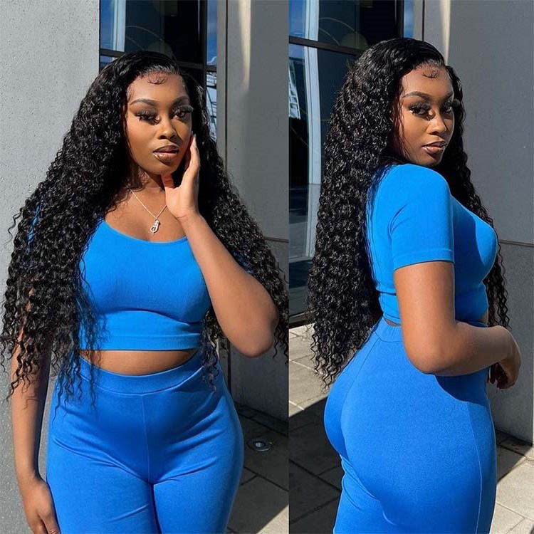 deep wave lace closure wigs