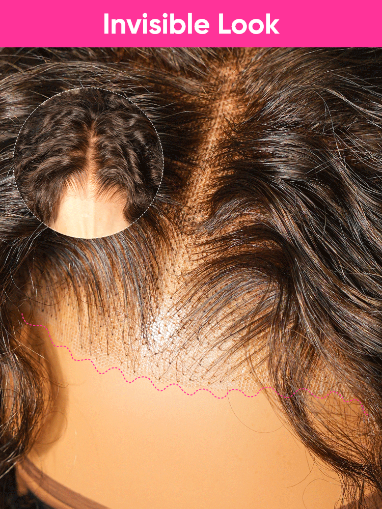 Invisible Look For Brown Water Wave Hair
