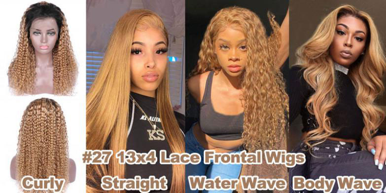 #27 13x4 lace front wigs in various textures