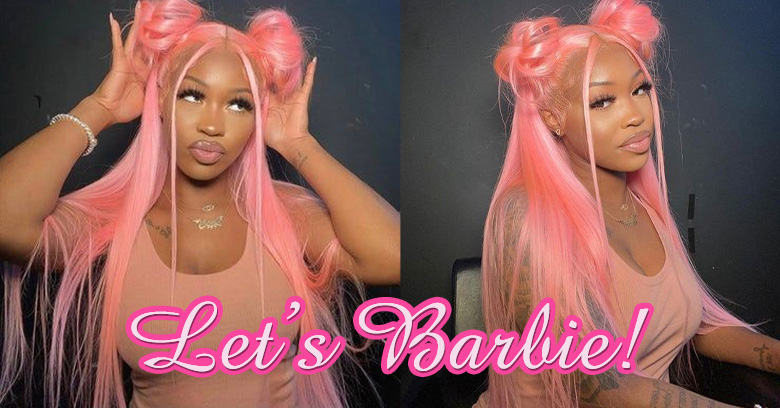 Barbie Light Pink Human Hair Wig
