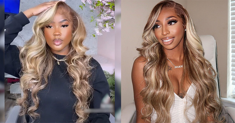 Brown With Blonde Highlights Wig