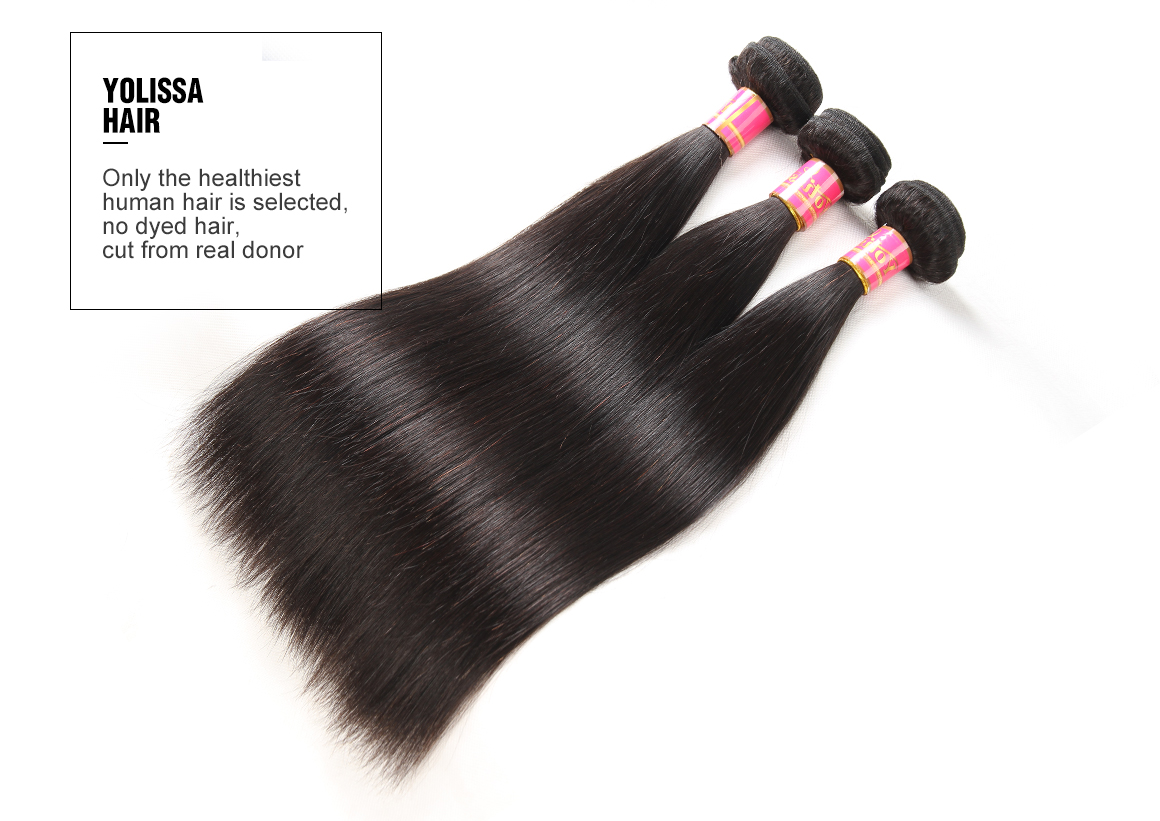 3 bundles straight brazilian hair weave real hair