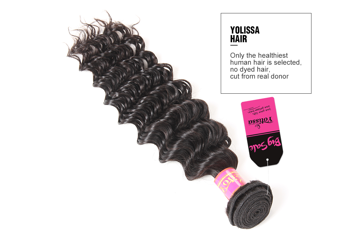 3 bundles deep wave brazilian hair weave human hair