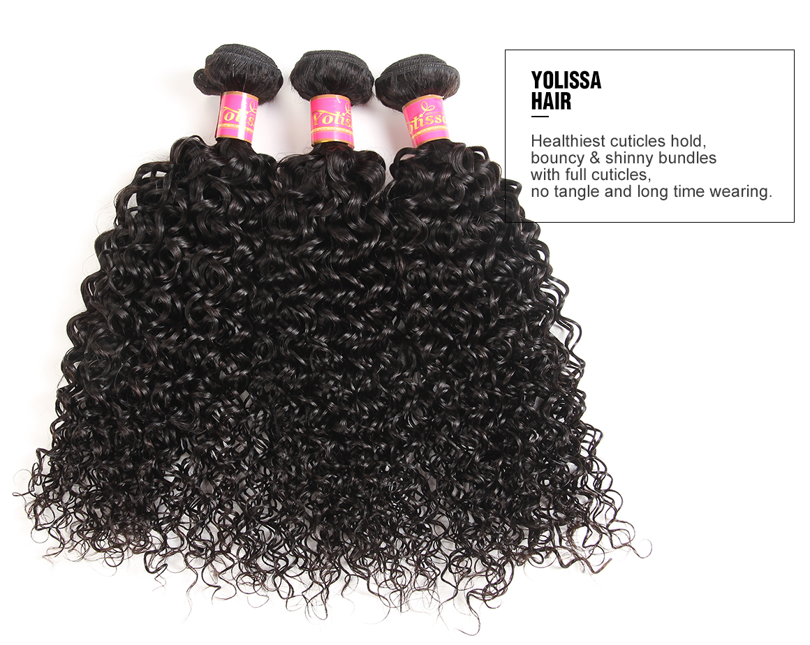 brazilian hair jerry curly bundles with lace closure