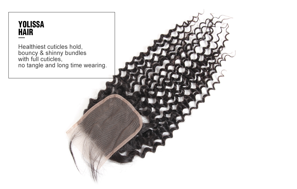 brazilian human hair curly bundles with lace closure