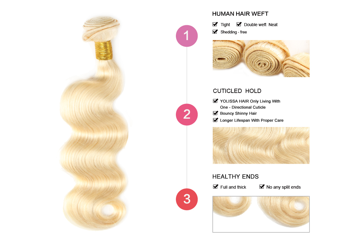 Yolissa Single Bundle 613 Blonde Body Wave Weave