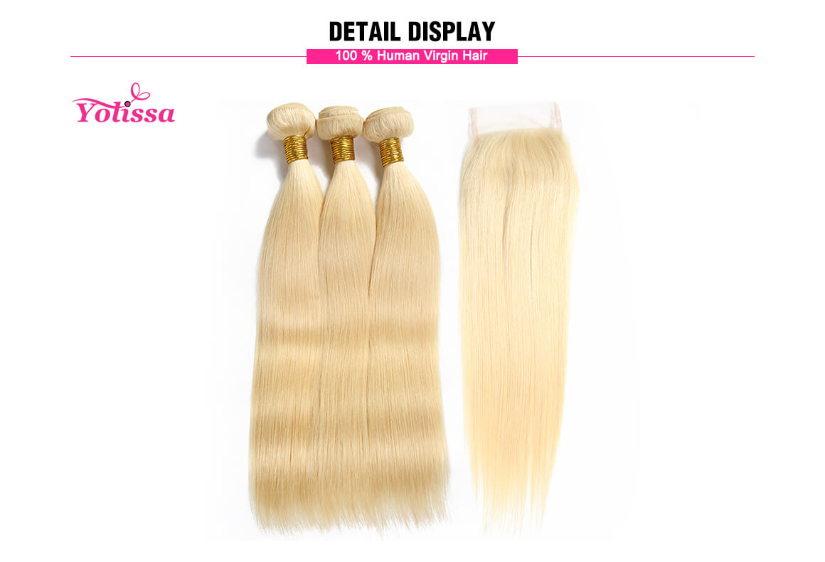 613 Blonde Hair Straight 3 Bundles