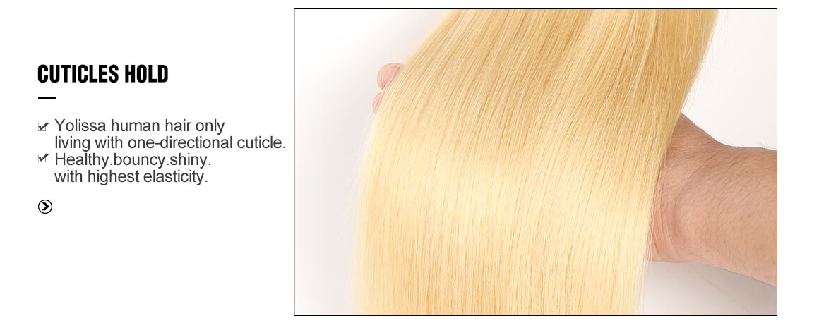 Blonde Hair Straight 3 Bundles With 5*5 Closure