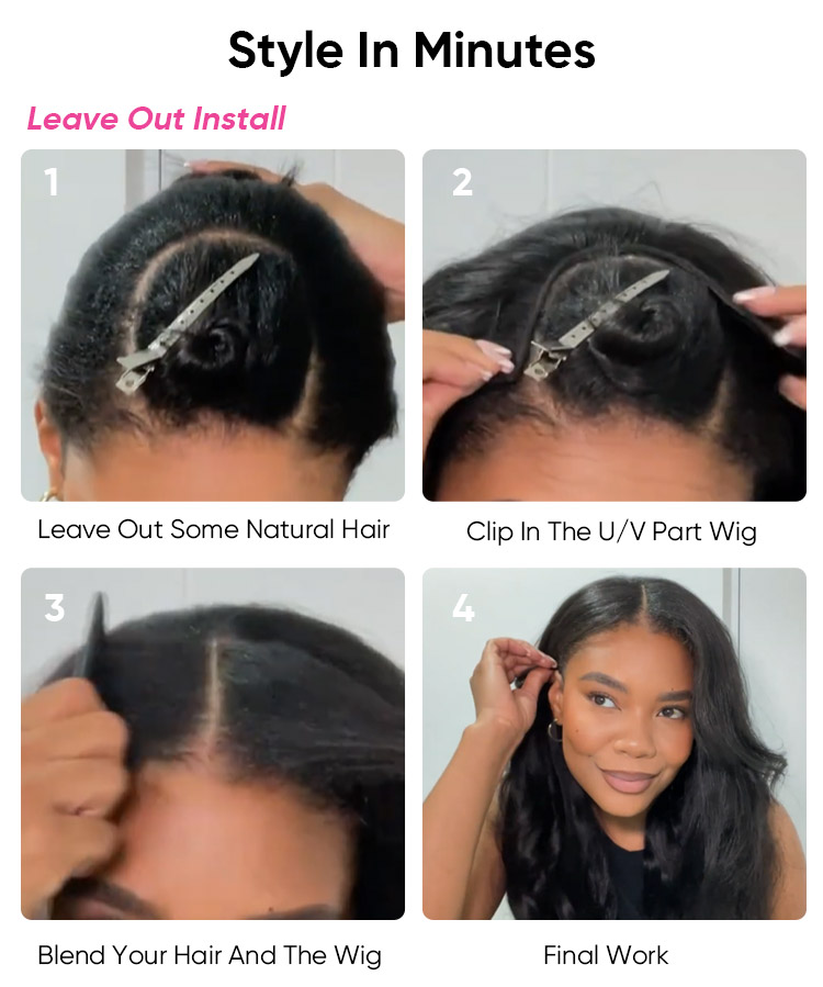 how to install U part wig