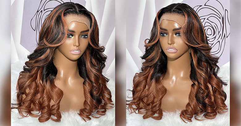 Ginger Brown Ombre Human Hair Wigs
