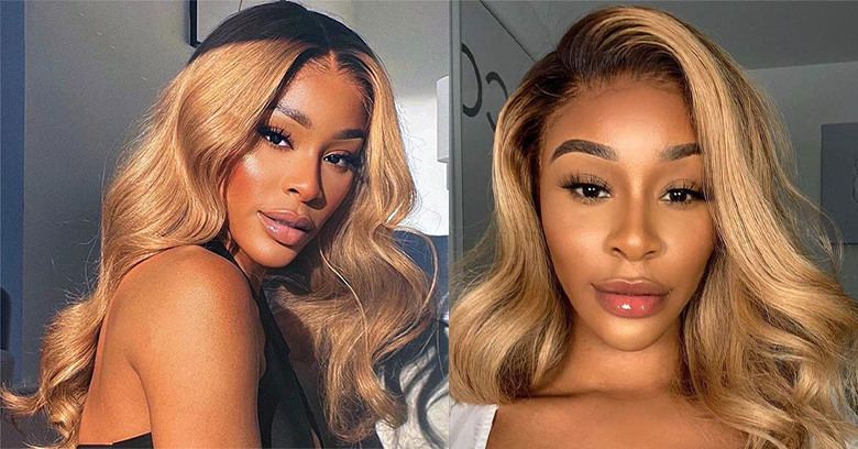 Honey Blonde Ombre Color With Dark Roots