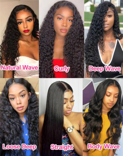 13*6 lace front wigs in various textures