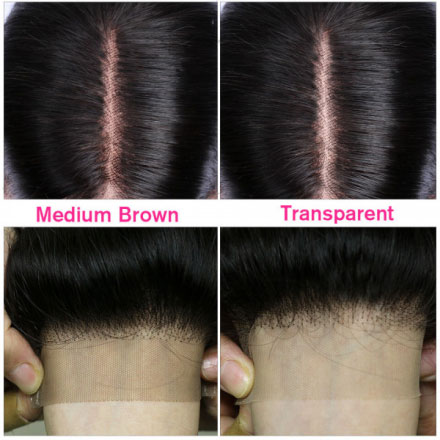 medium brown and transparent lace