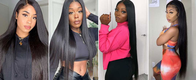 Straight human hair wigs