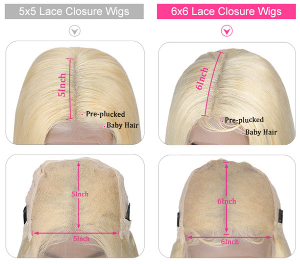 613 Blonde 5x5/6x6 Lace Closure Wigs