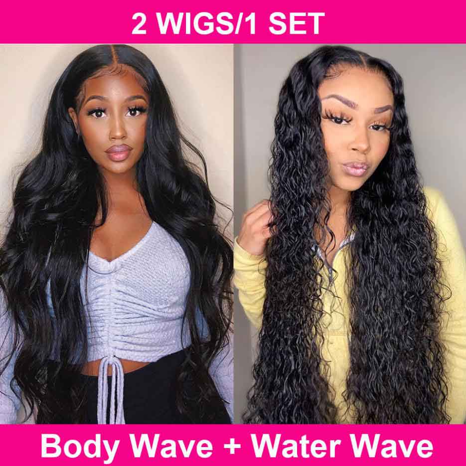 Buy One Body Wave T Part Wig Get One Water Wave T Part Wig