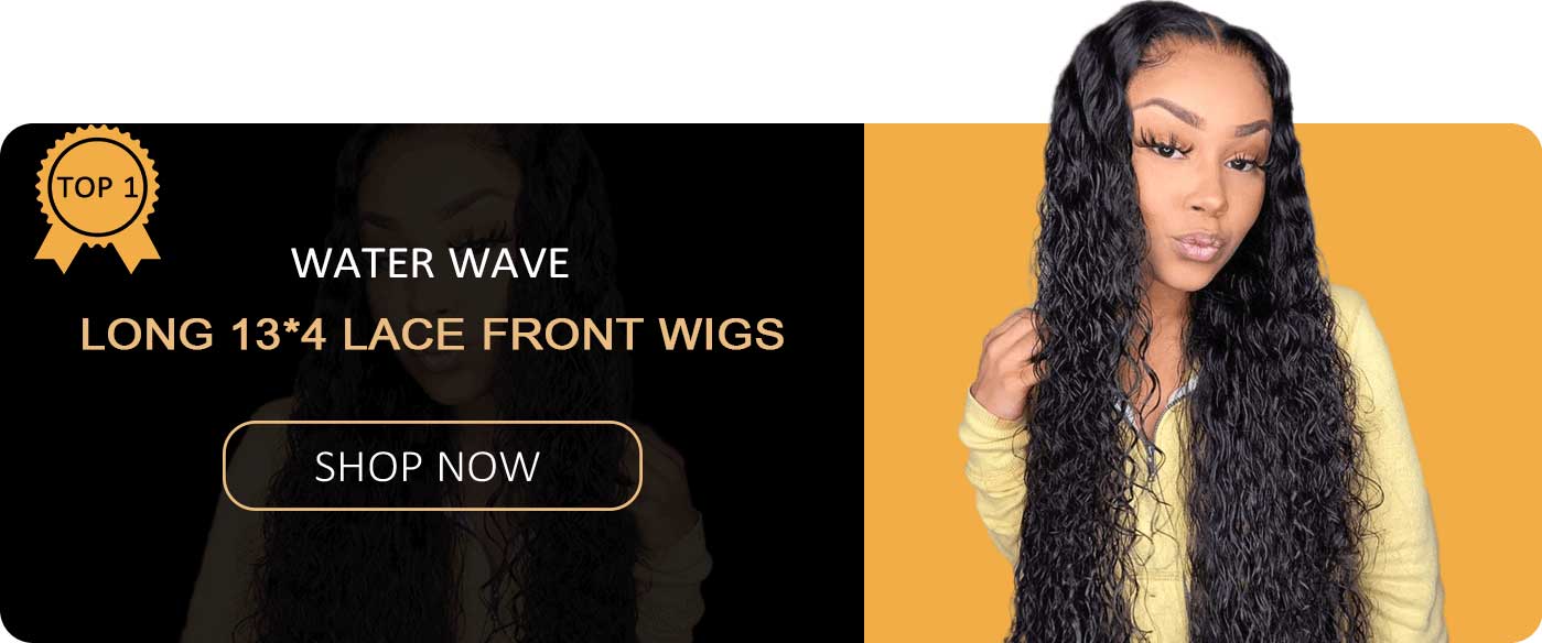 water wave long 13x4 lace front wig