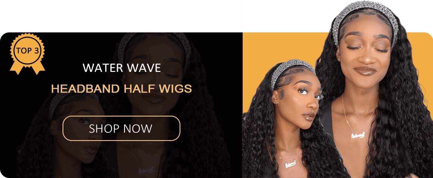 water wave headband half wigs