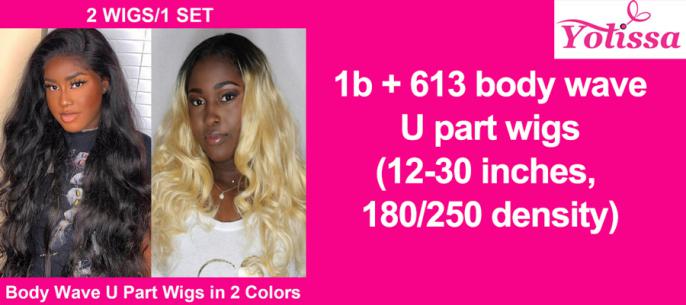 (1b body wave + 613 body wave) U part wigs 