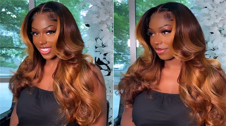 Balayage Ombre Hair Wigs On Dark Hair