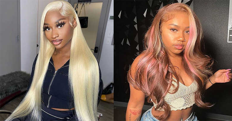 613 blonde wig and the pink balayage highlight wig