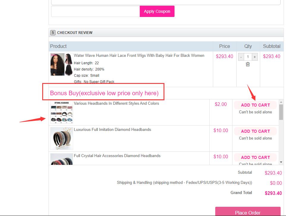 Headbands in Bonus Buy