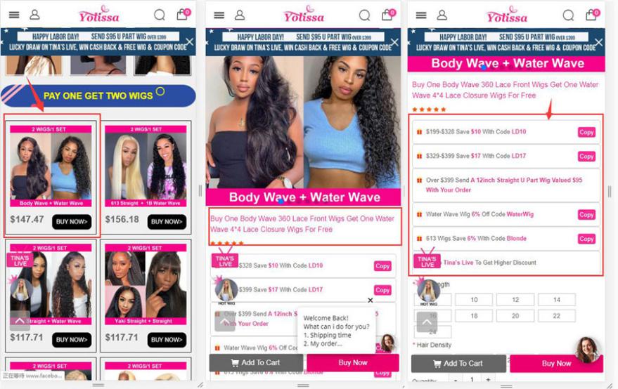 How to place an order of wigs combo