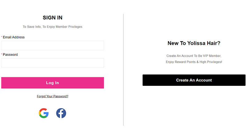 log in account