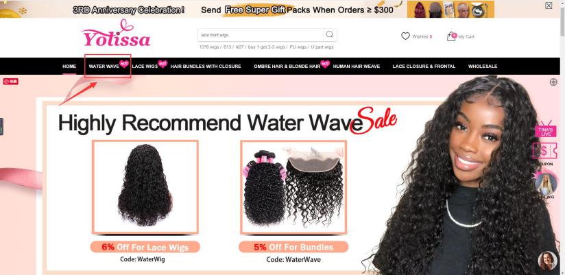 1.Yolissahair Hot Selling Wigs - Natural Wave Lace Wig 