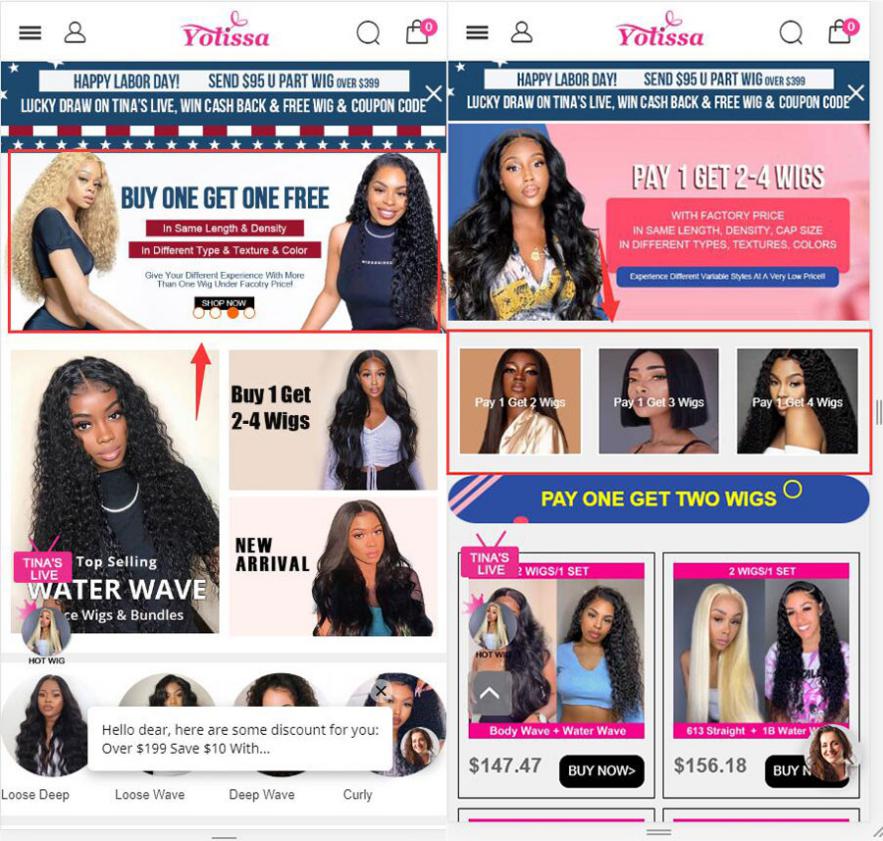 buy one get one free wigs