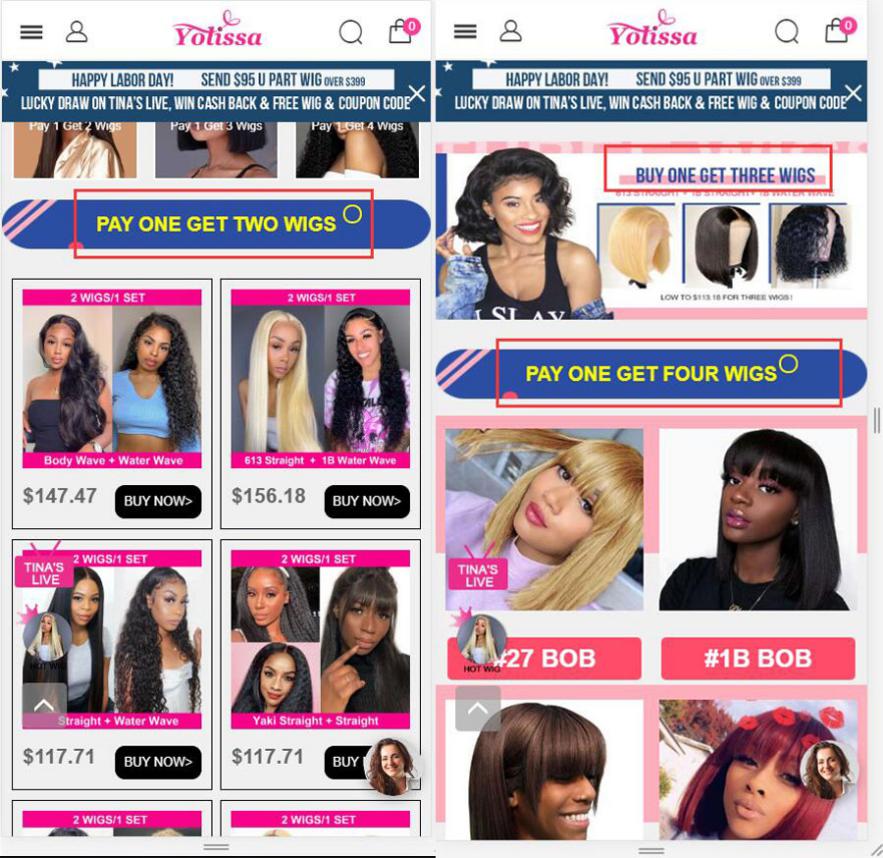 pay one get two wigs
