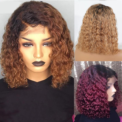 Colored Water wave BOB Lace Front Wig