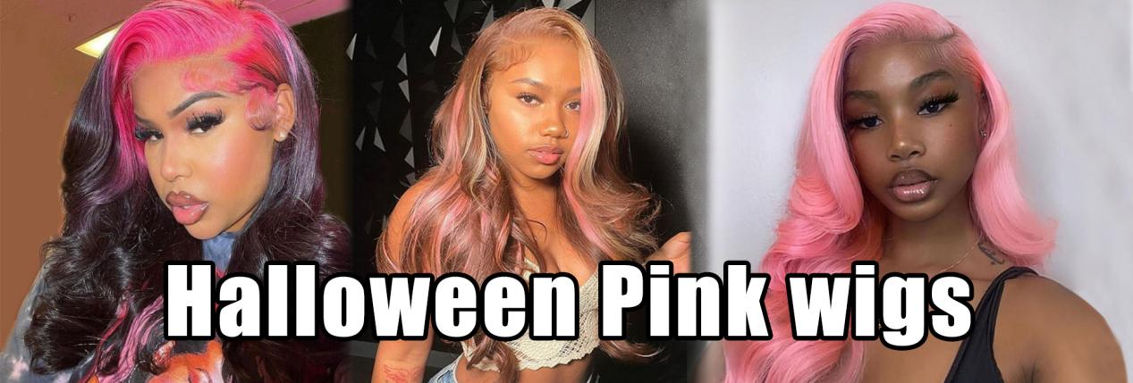 halloween pink wigs