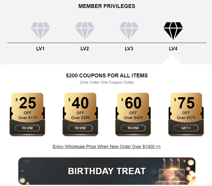 vip member privilege