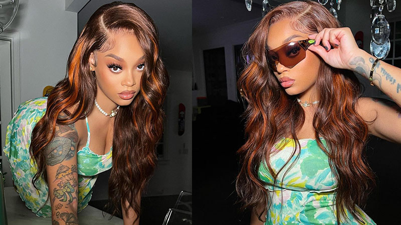Orange Highlights On Dark Brown Hair