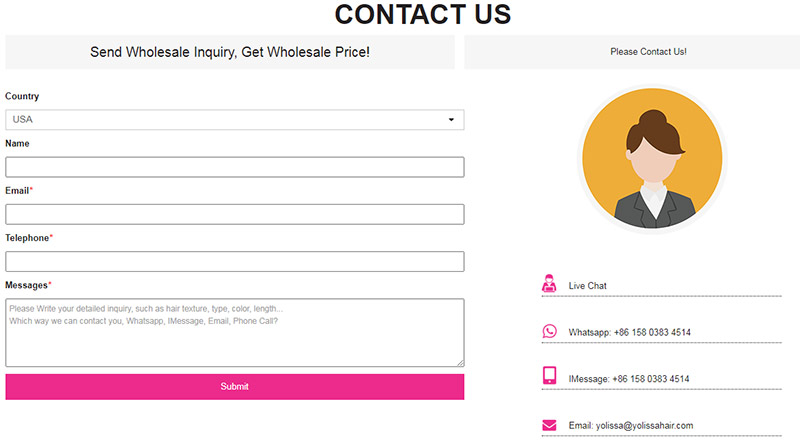 contact yolissa hair wholesale