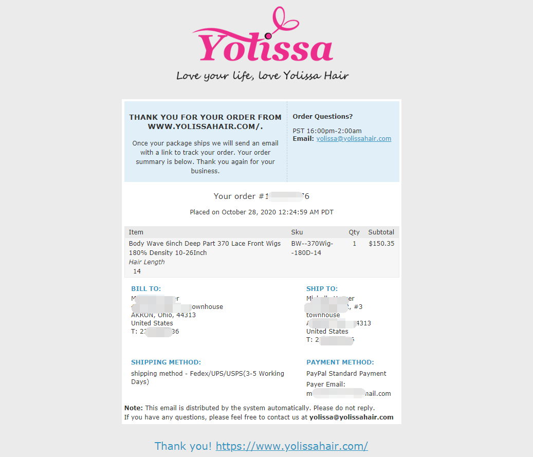 confirm order